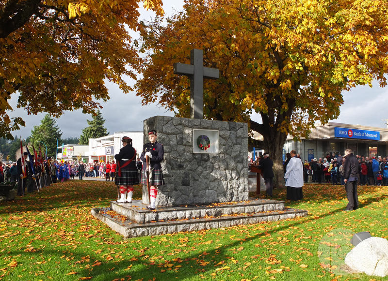 The Sechelt Cenotaph on Rememberance Day