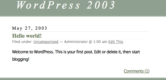 WordPress Era 2003