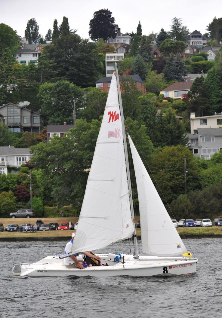 Martin 16 sailboat with electric winch of the footloose sailing club