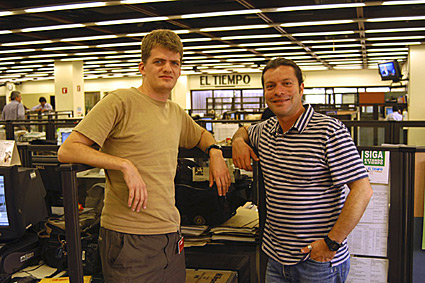 Robert Dall and Martin E. Garcia at El Tiempo Newspaper in Bogota