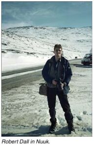 Robert Dall in Nuuk Greenland with a mountain in the background
